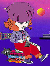Girl reading data tape